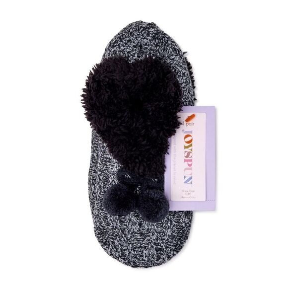 Women's Knit Fuzzy Faux Fur Printed Slipper Socks 2-Pack Shoe Size 4-10 - Picture 5 of 6